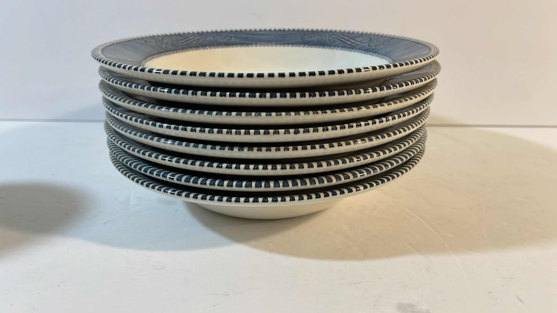 Photo 1 of CURRIER IVES ROYAL CHINA BLUE WHITE EARLY WINTER SOUP BOWL SET OF 8 MORE OF THIS SET IN AUCTION