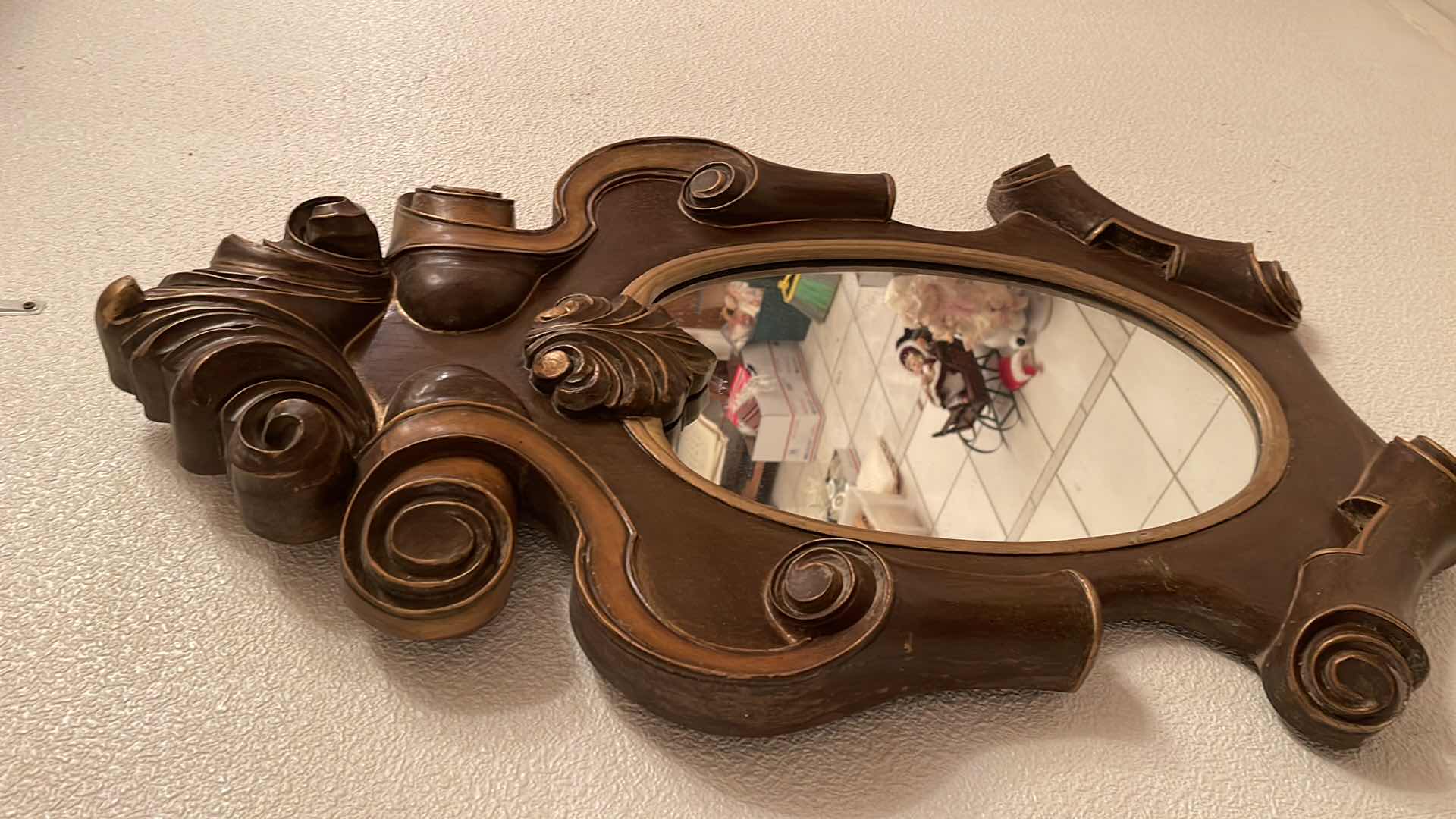 Photo 1 of VINTAGE ORNATE VANITY MIRROR 21x 36