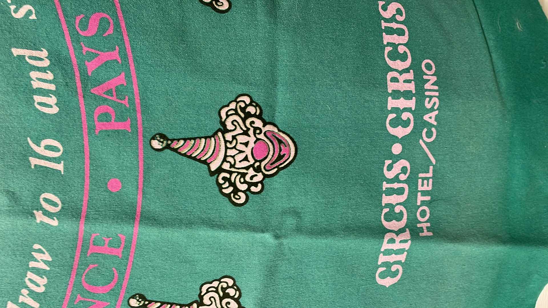Photo 1 of 3 VINTAGE CIRCUS CIRCUS BLACKJACK TABLE FELT