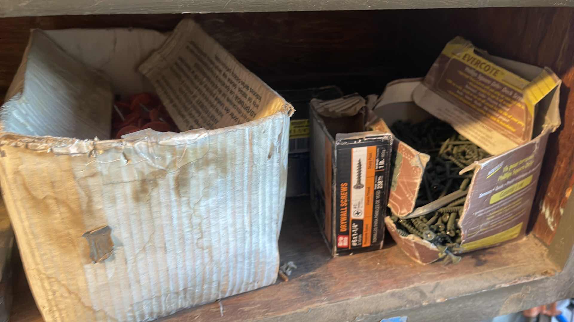 Photo 1 of CONTENTS OF CABINET - SCREWS / LIGHTBULB / CHEMICALS & MORE 