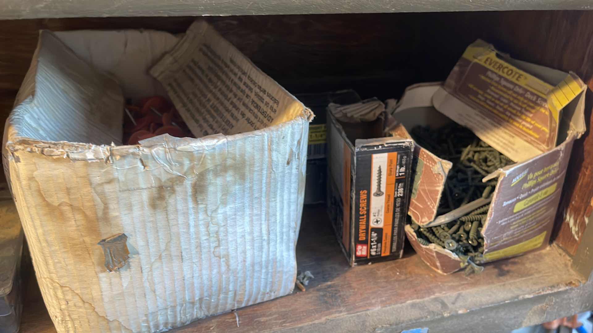 Photo 1 of CONTENTS OF CABINET - SCREWS / LIGHTBULB / CHEMICALS & MORE 