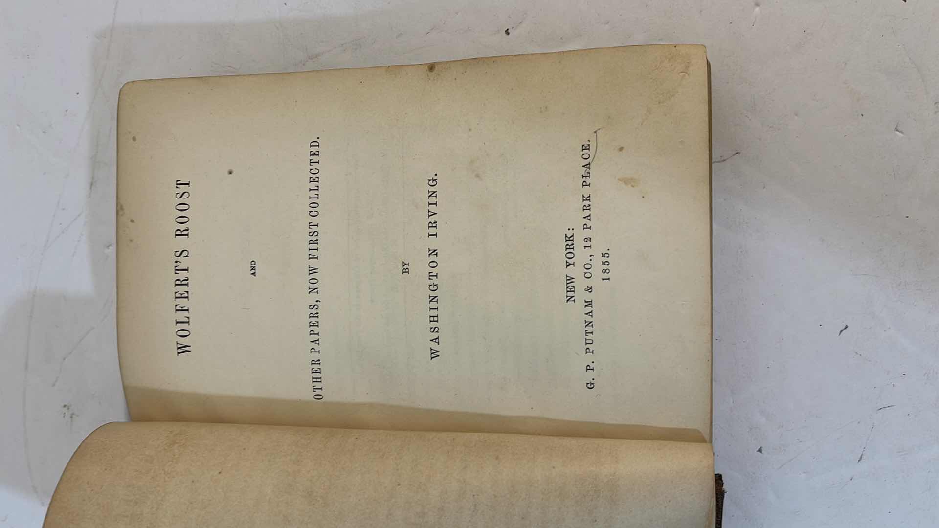 Photo 1 of 1855 ANTIQUE BOOK “ WOLFERTS ROOST”