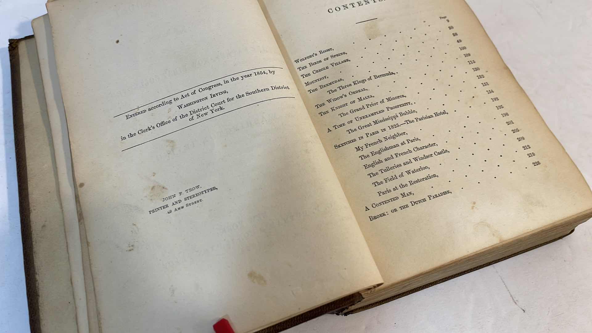 Photo 1 of 1855 ANTIQUE BOOK “ WOLFERTS ROOST”