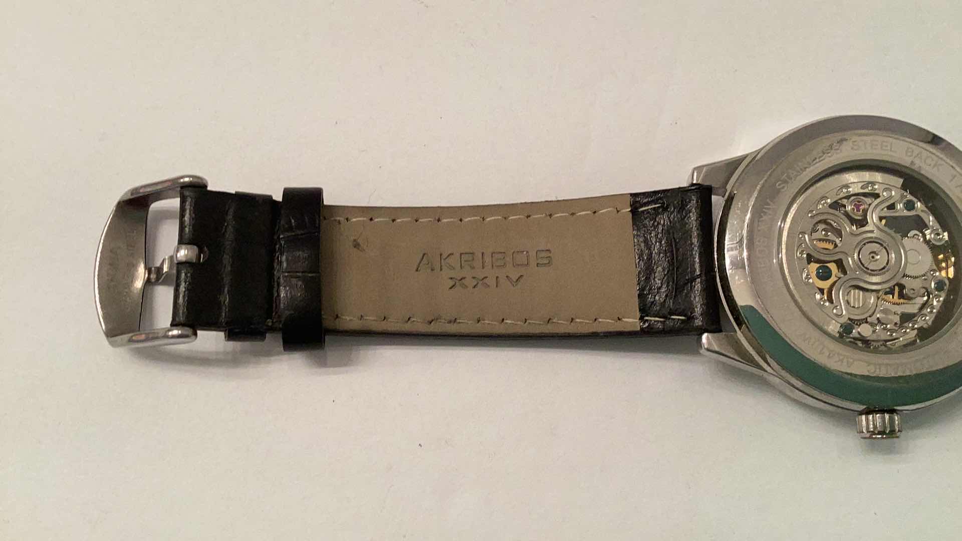 Photo 4 of AKRIBOS XXIV LEATHER BAND WATCH