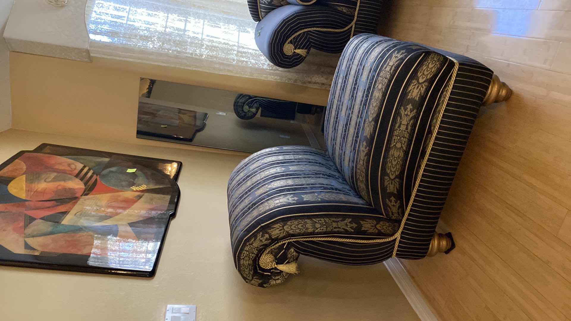 Photo 1 of DESIGN BY SUZY BLACK AND GOLD ARMLESS CHAIR