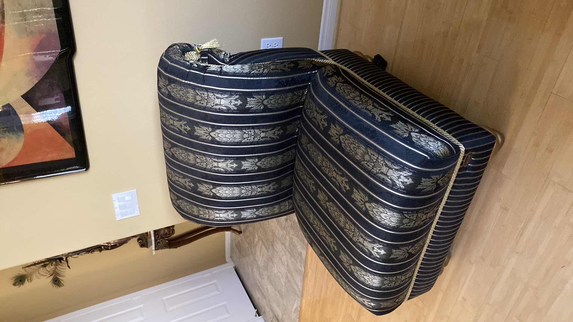 Photo 1 of DESIGN BY SUZY BLACK AND GOLD ARMLESS CHAIR