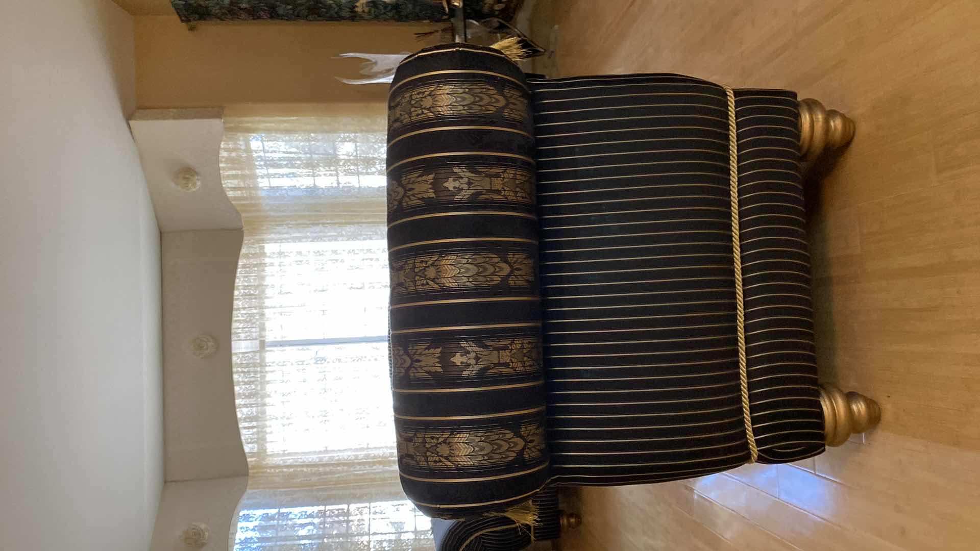 Photo 4 of DESIGN BY SUZY BLACK AND GOLD ARMLESS CHAIR