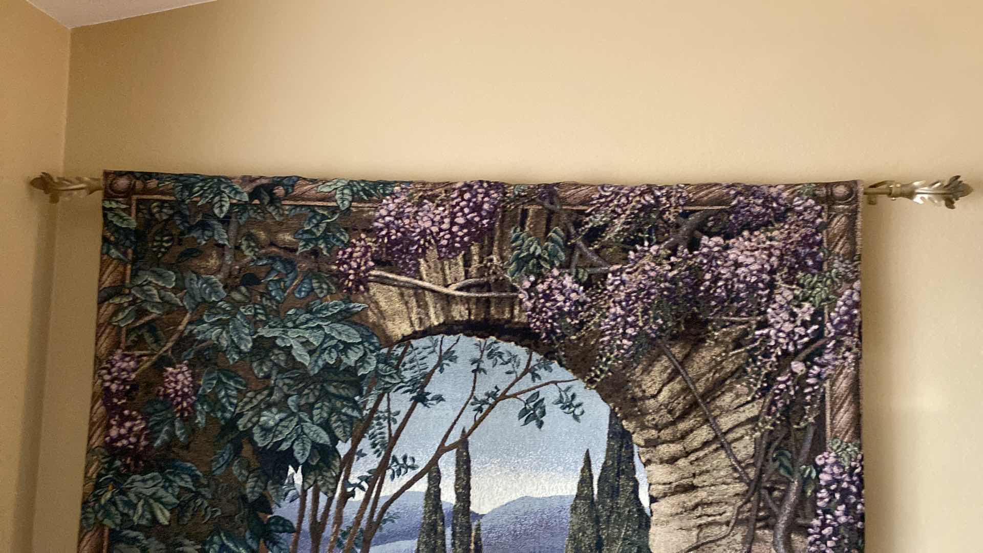 Photo 1 of WALL PEACOCK TAPESTRY WITH HANGING HARDWARE 55” X 76”