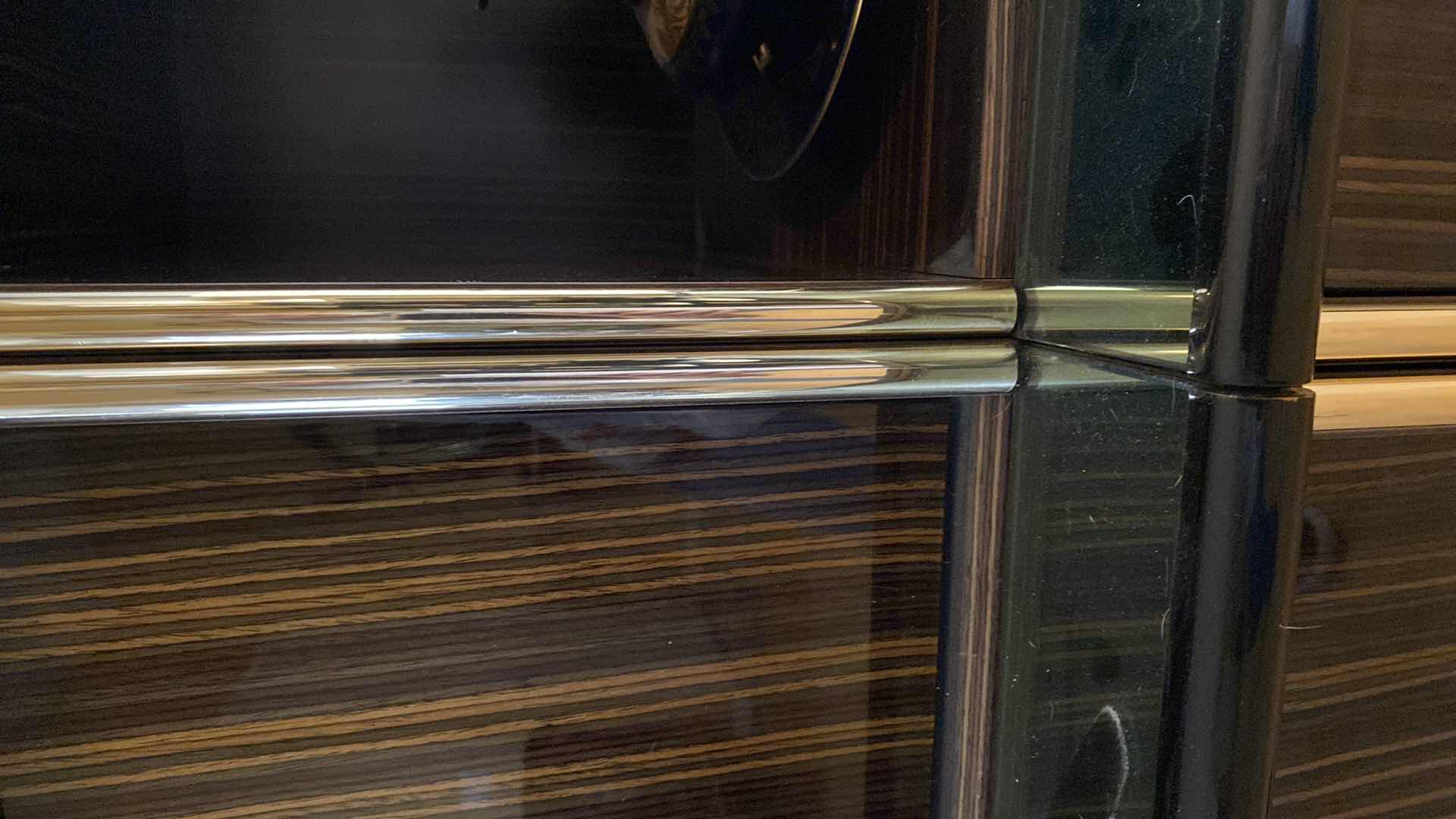 Photo 1 of ITALIAN MADE ART DECO 8 PIECE WOOD AND MIRROR DISPLAY CABINET WITH LACQUER FINISH AND GOLD TRIM 108” X 20” H85”