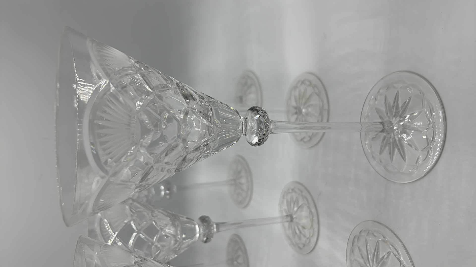 Photo 1 of 9 LEAD CUT CRYSTAL WINE GLASSES