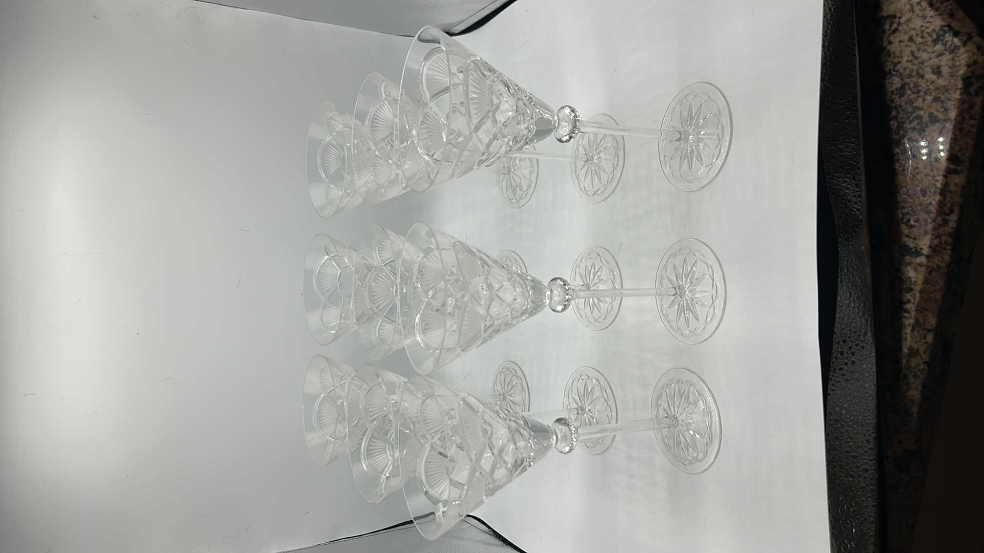 Photo 1 of 9 LEAD CUT CRYSTAL WINE GLASSES