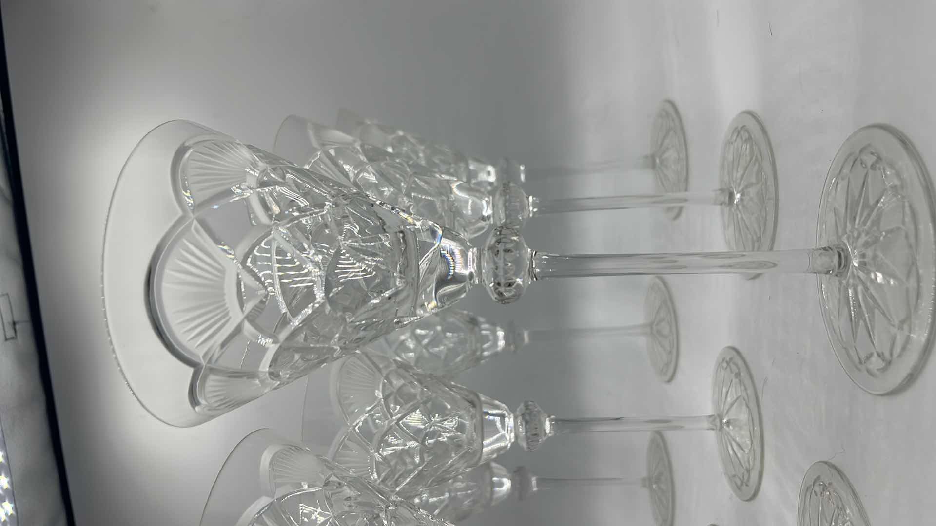 Photo 1 of 9 LEAD CUT CRYSTAL WINE GLASSES
