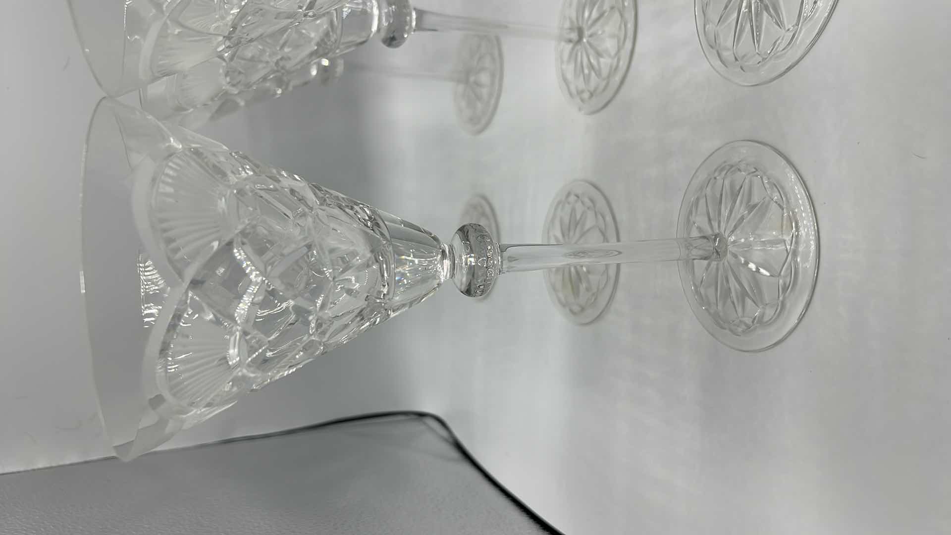 Photo 1 of 9 LEAD CUT CRYSTAL WINE GLASSES