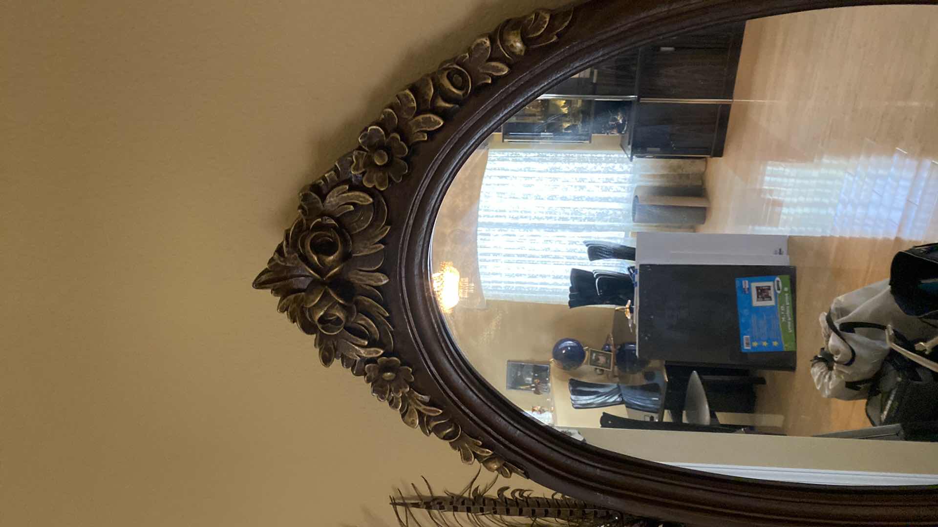 Photo 1 of ORNATE HALL TABLE WITH MIRROR 36”X 15” H34” MIRROR 35” X H45”