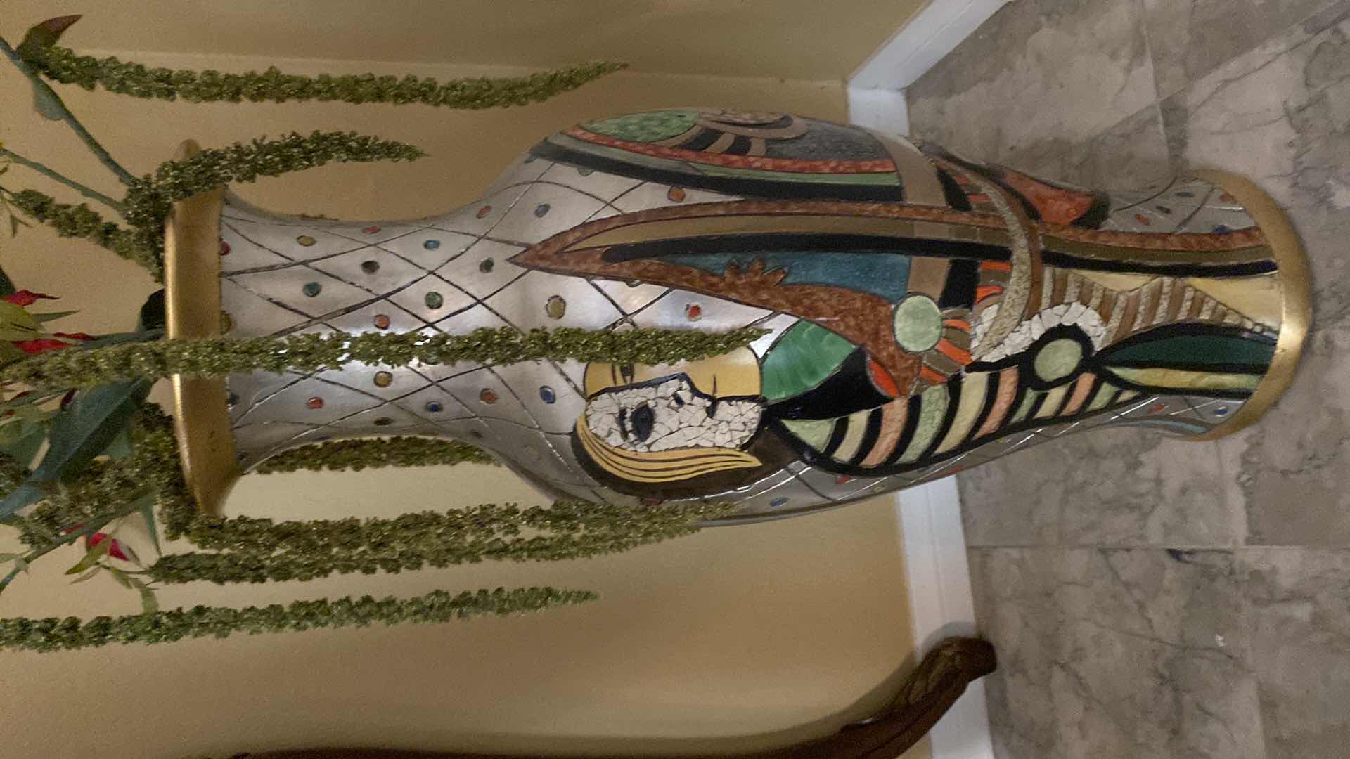 Photo 1 of ART DECO PICASSOESQUE CUBIST STYLE VASE H24”