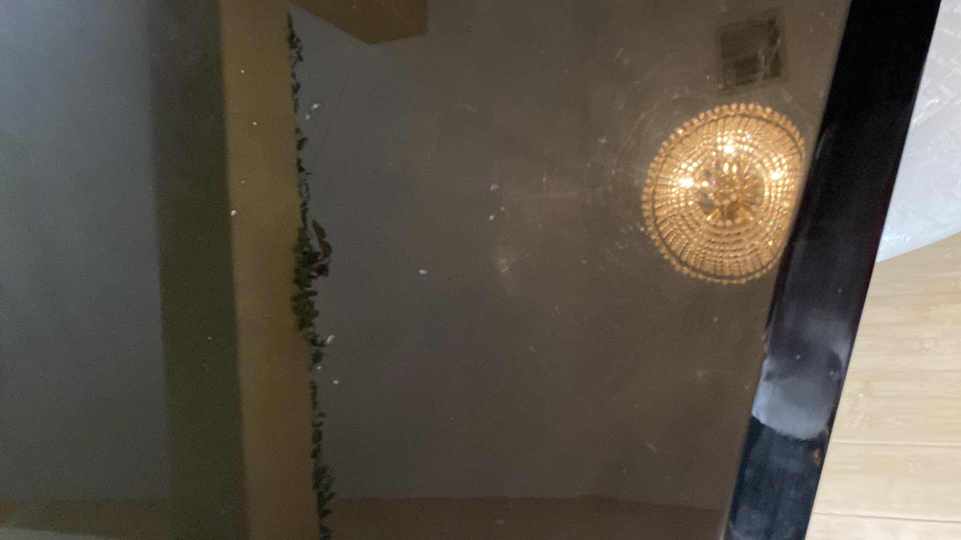 Photo 1 of ITALIAN ART DECO BLACK LACQUER DINING TABLE WITH 6 CHAIRS 72” X 42” H29” PLUS EXTENSION 17.5”