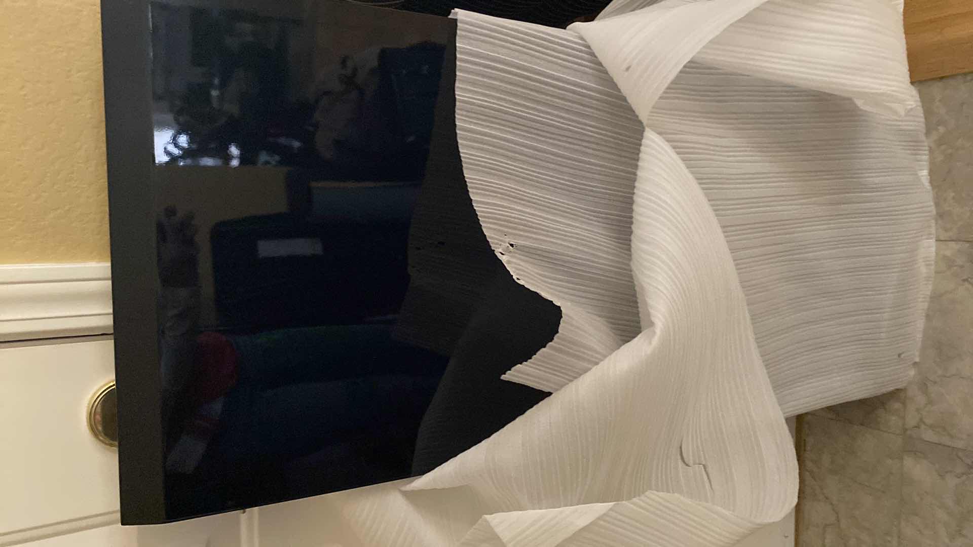 Photo 1 of ITALIAN ART DECO BLACK LACQUER DINING TABLE WITH 6 CHAIRS 72” X 42” H29” PLUS EXTENSION 17.5”