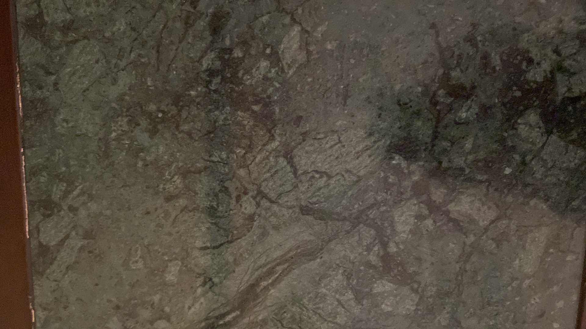 Photo 1 of WOOD AND MARBLE HALL TABLE 41” X 17” H29.5”