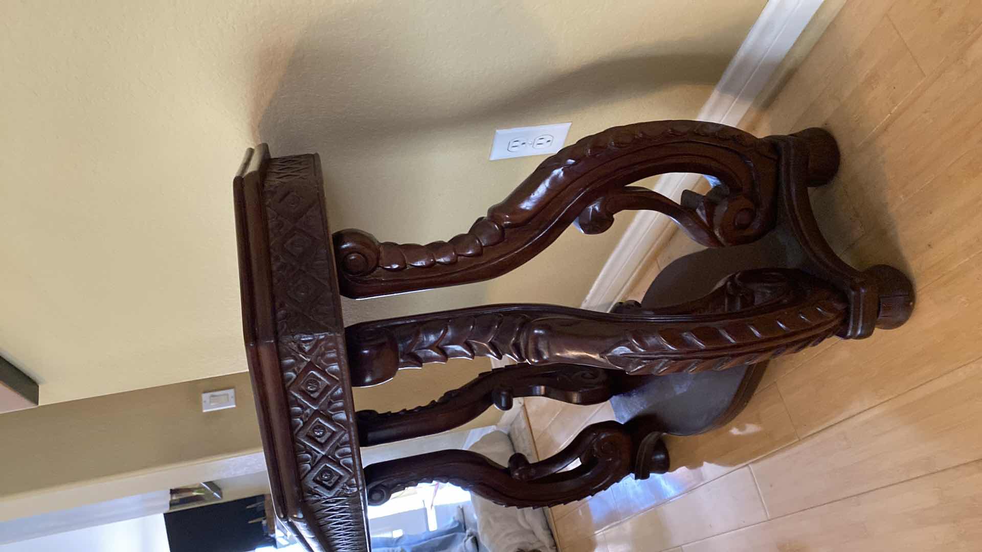 Photo 1 of WOOD AND MARBLE HALL TABLE 41” X 17” H29.5”