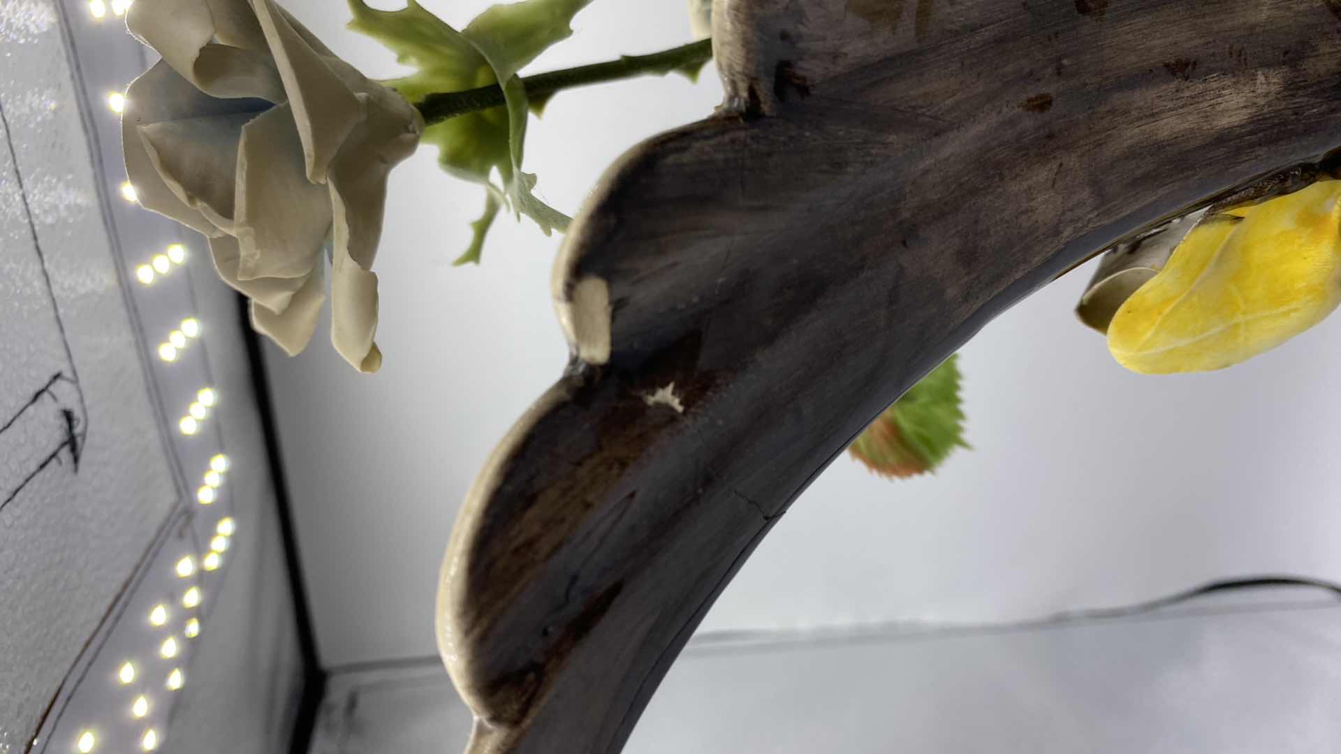 Photo 1 of VINTAGE CAPODIMONTE  ITALIAN PITCHER VASE H17” WITH FLOWERS