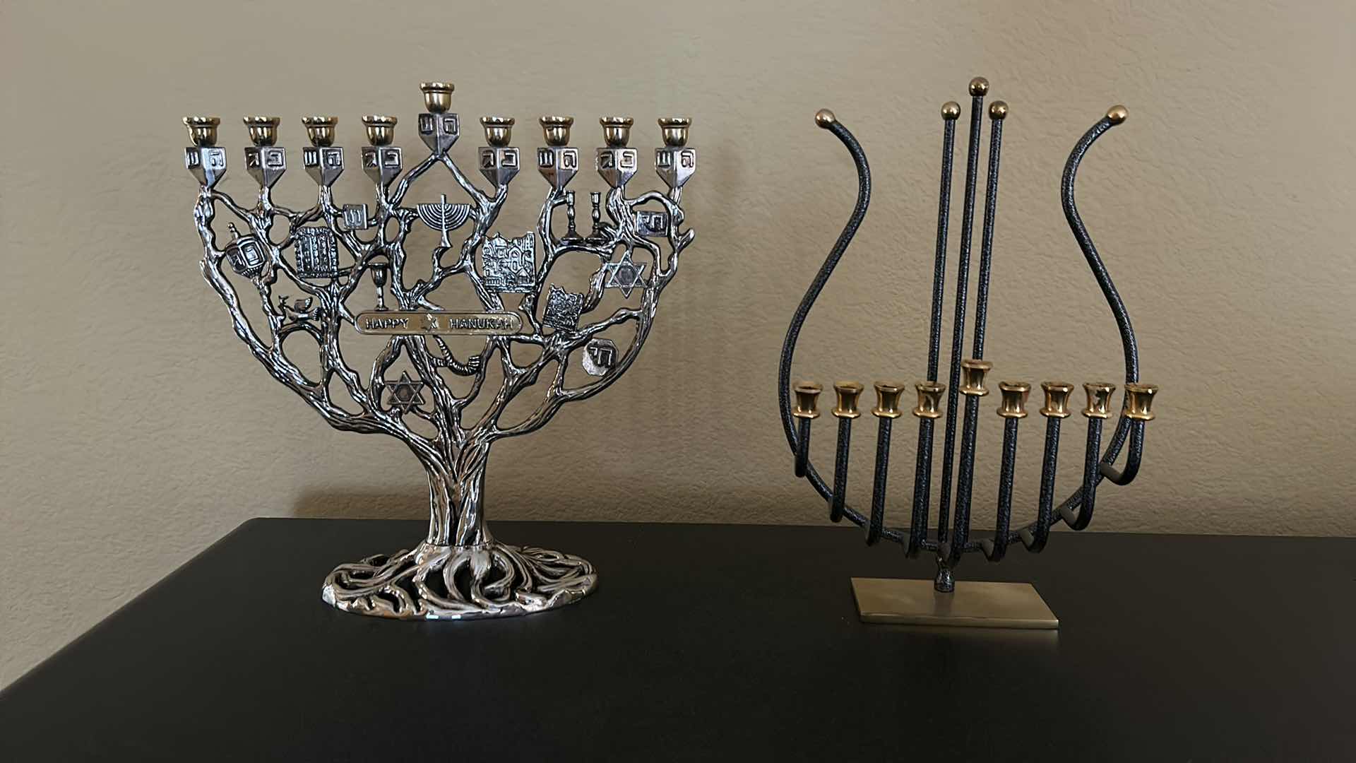 Photo 1 of 2 MENORAHS ( 24K GOLD AND SILVER PLATED)