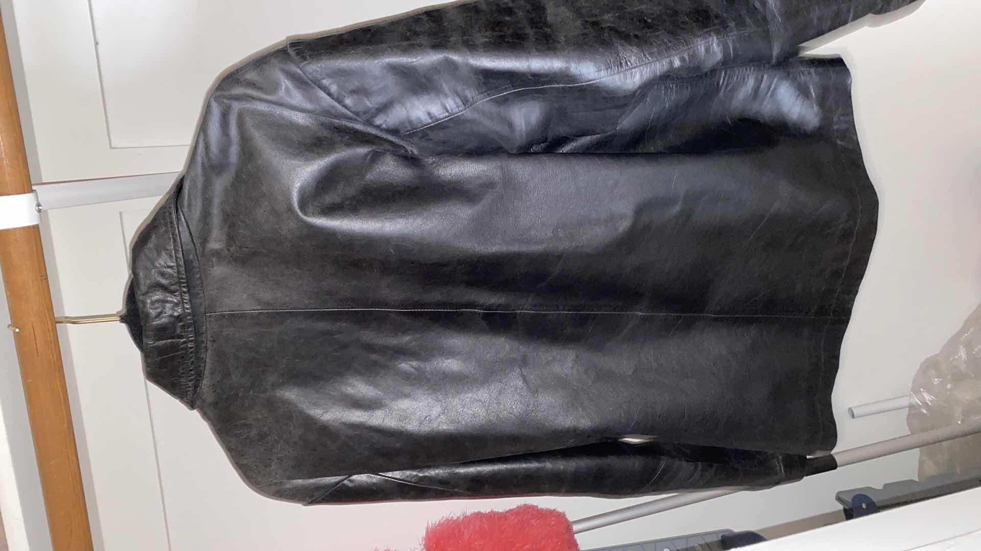 Photo 1 of MENS SIZE MEDIUM CALVIN KLEIN LEATHER JACKET AND FABRIC JACKET UNKNOWN BRAND