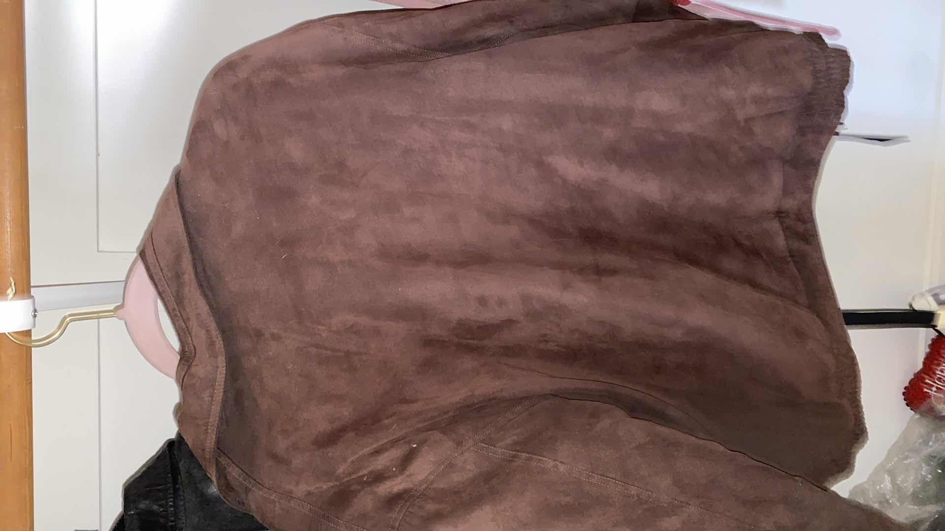 Photo 1 of MENS SIZE MEDIUM CALVIN KLEIN LEATHER JACKET AND FABRIC JACKET UNKNOWN BRAND