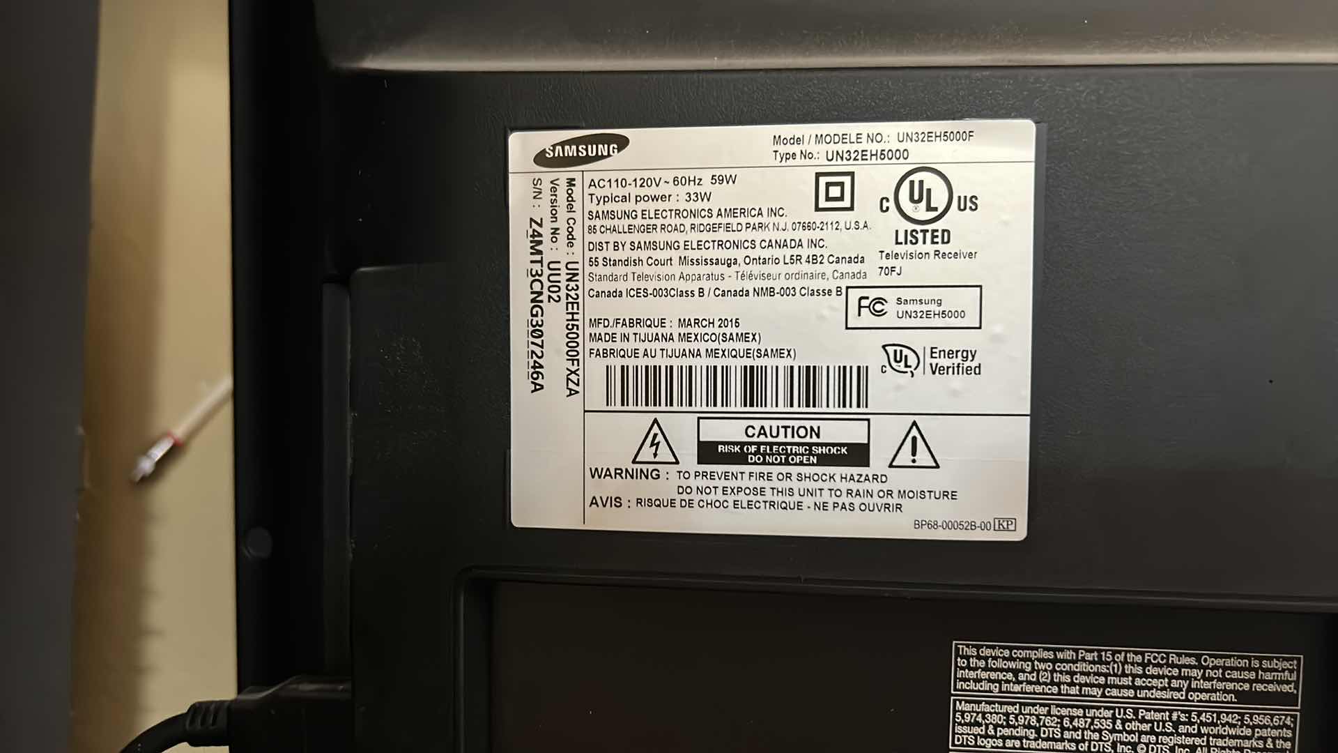 Photo 1 of SAMSUNG 31” TV WITH REMOTE