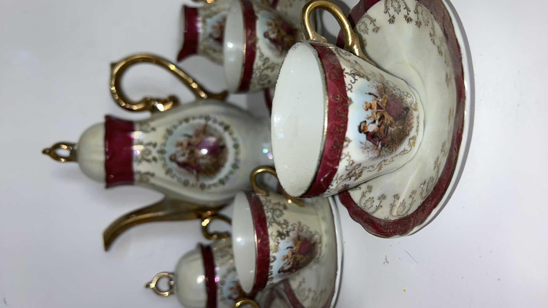 Photo 1 of PORCELAIN COFFEE/TEA SET USA IMPORT COSMOS MADE IN JAPAN