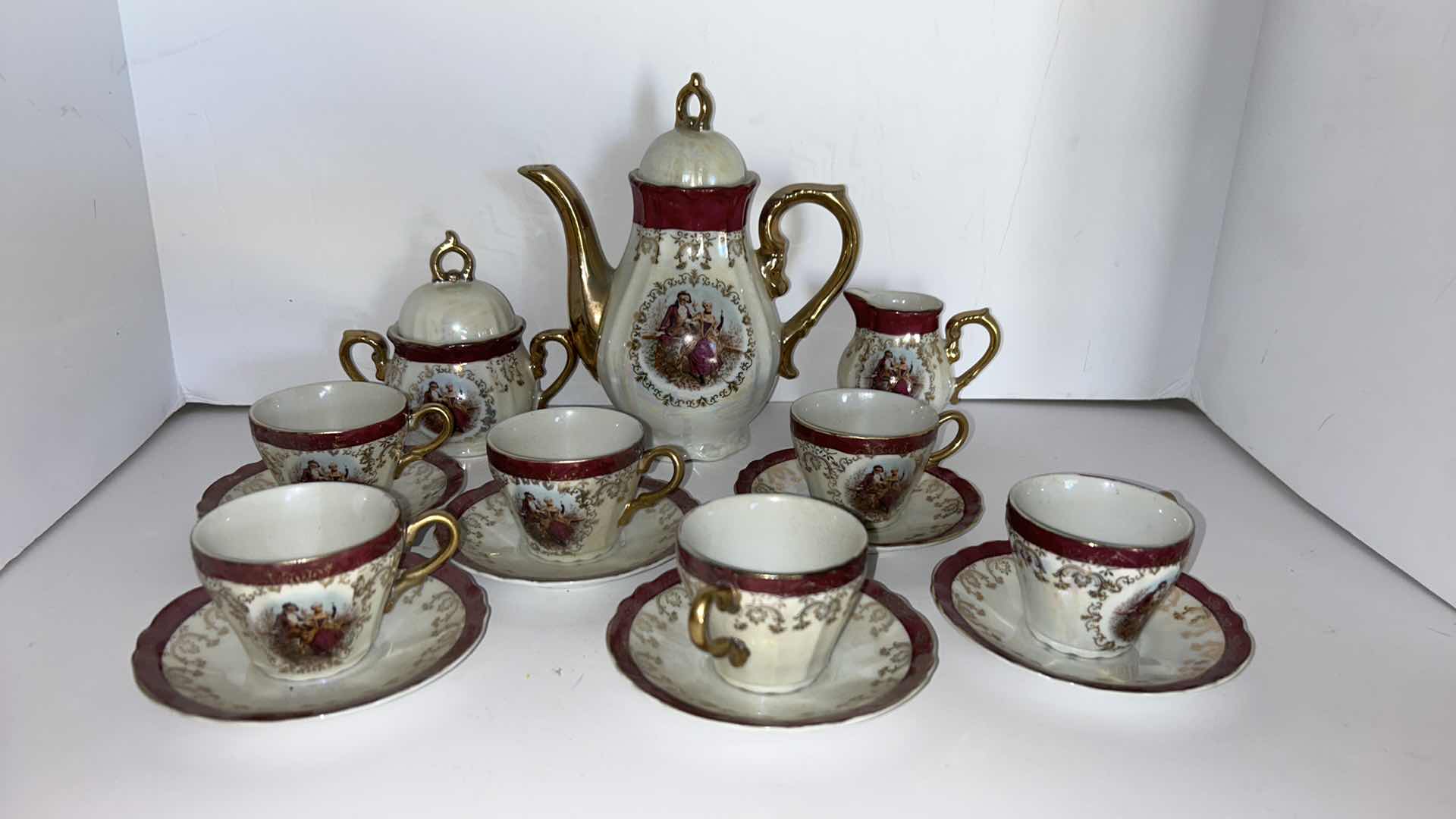 Photo 1 of PORCELAIN COFFEE/TEA SET USA IMPORT COSMOS MADE IN JAPAN