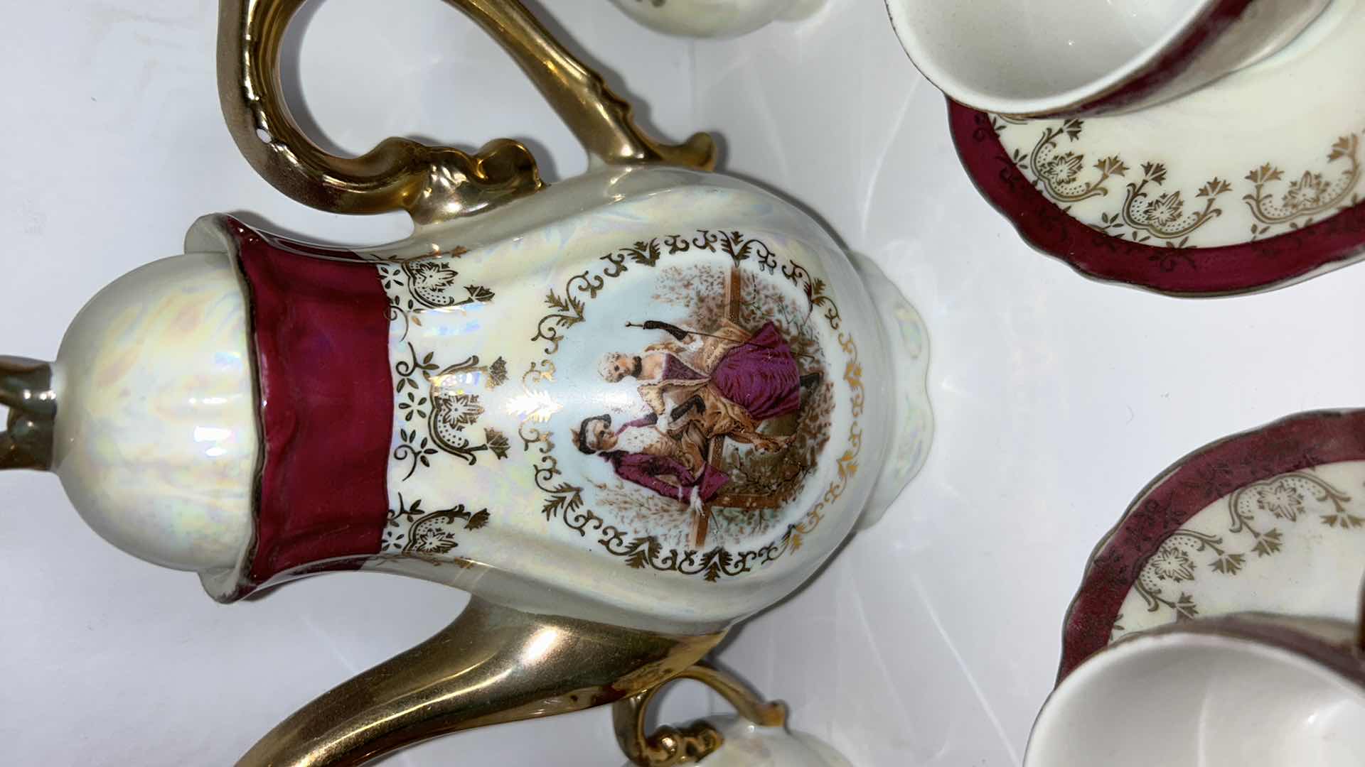 Photo 1 of PORCELAIN COFFEE/TEA SET USA IMPORT COSMOS MADE IN JAPAN