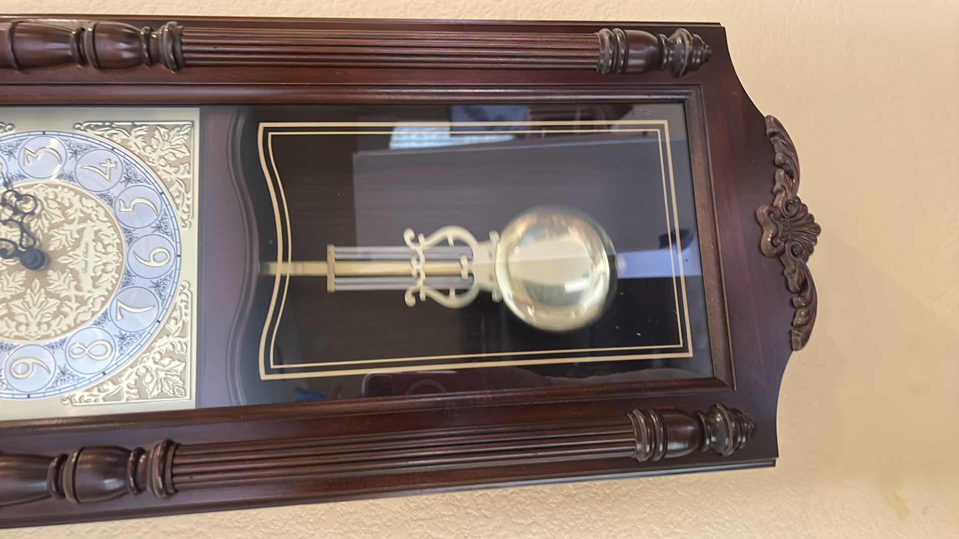 Photo 1 of HOWARD MILLER DUAL CHIME PENDULUM CLOCK, WORKING H32”