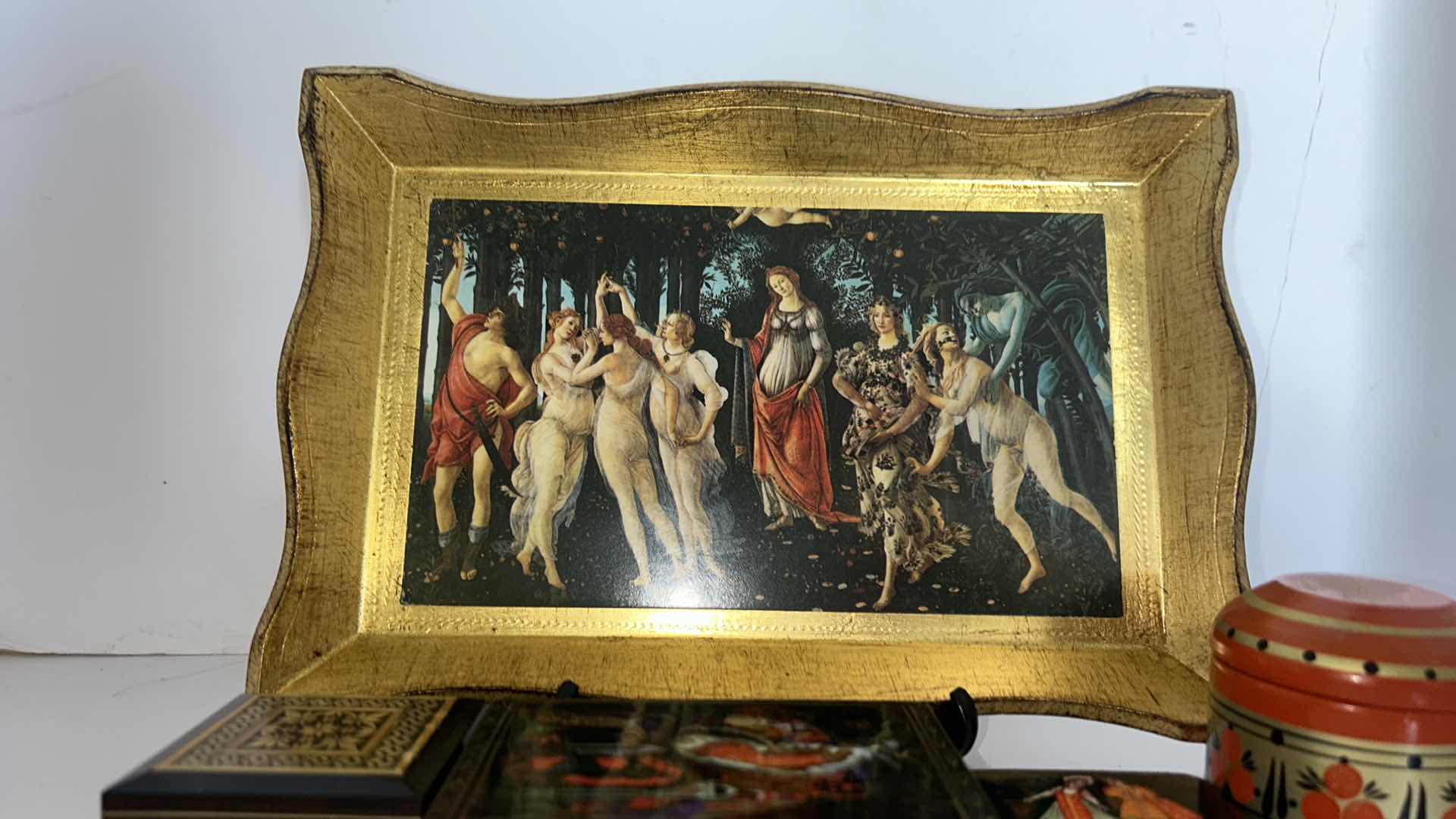 Photo 1 of WOOD BOXES AND TRAY FROM RUSSIA, ITALY AND MORE