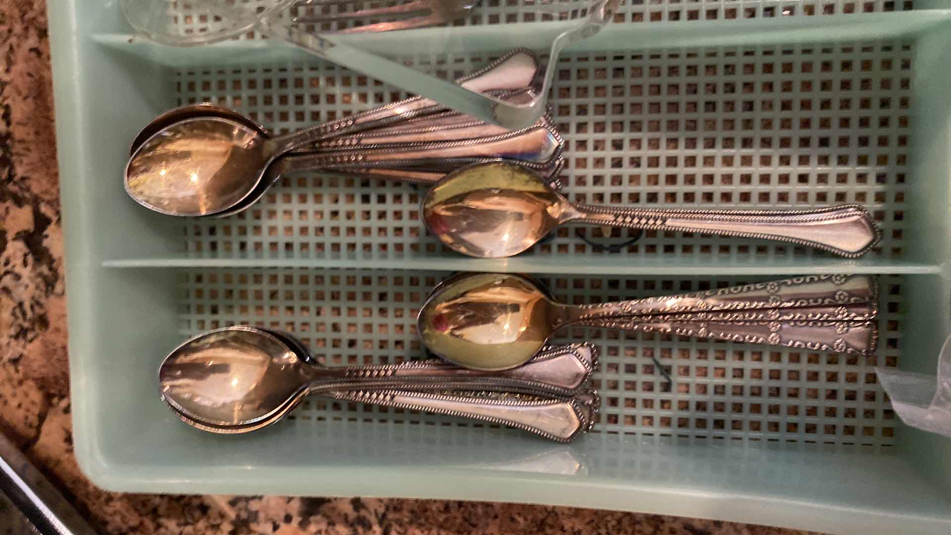 Photo 1 of SILVER PLATED TEASPOONS AND ACRYLIC SERVEWARE