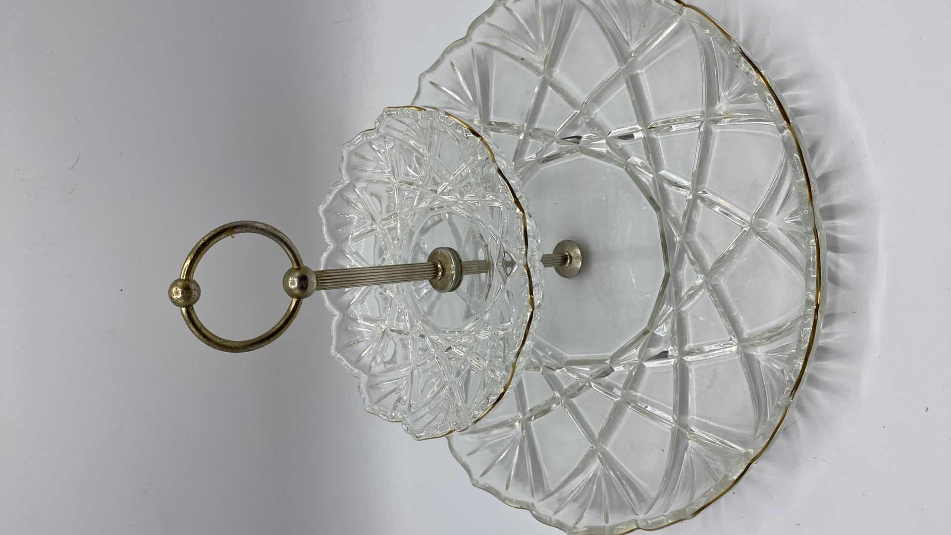 Photo 1 of TWO TIER CUT GLASS SERVER