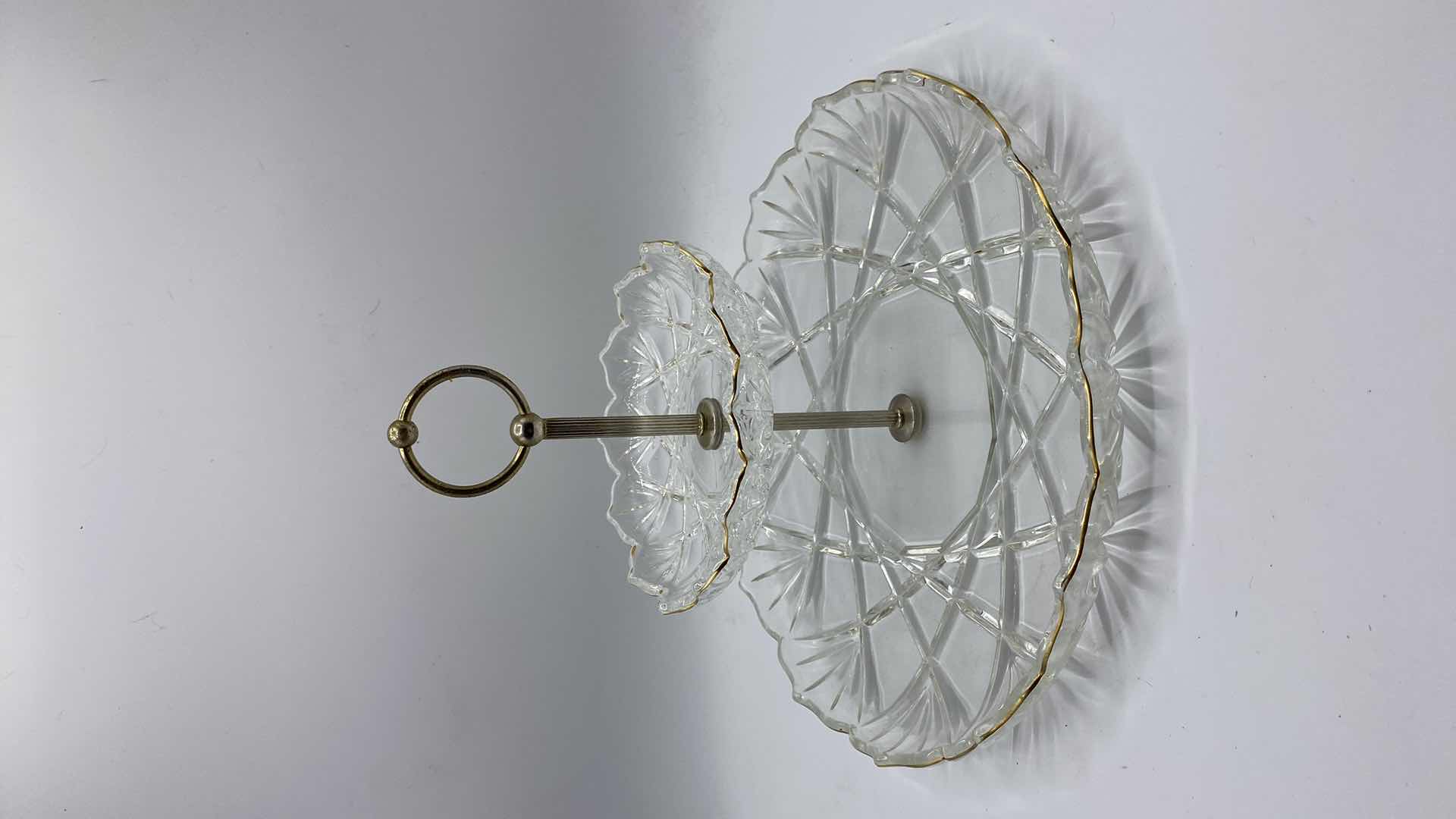 Photo 1 of TWO TIER CUT GLASS SERVER