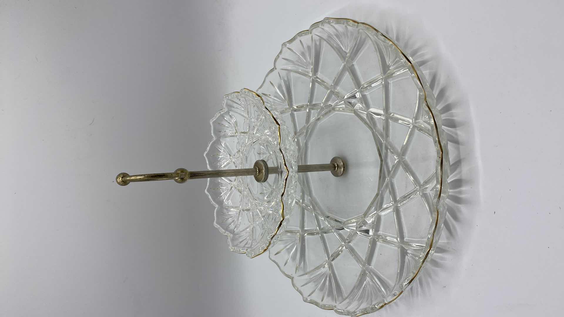 Photo 1 of TWO TIER CUT GLASS SERVER