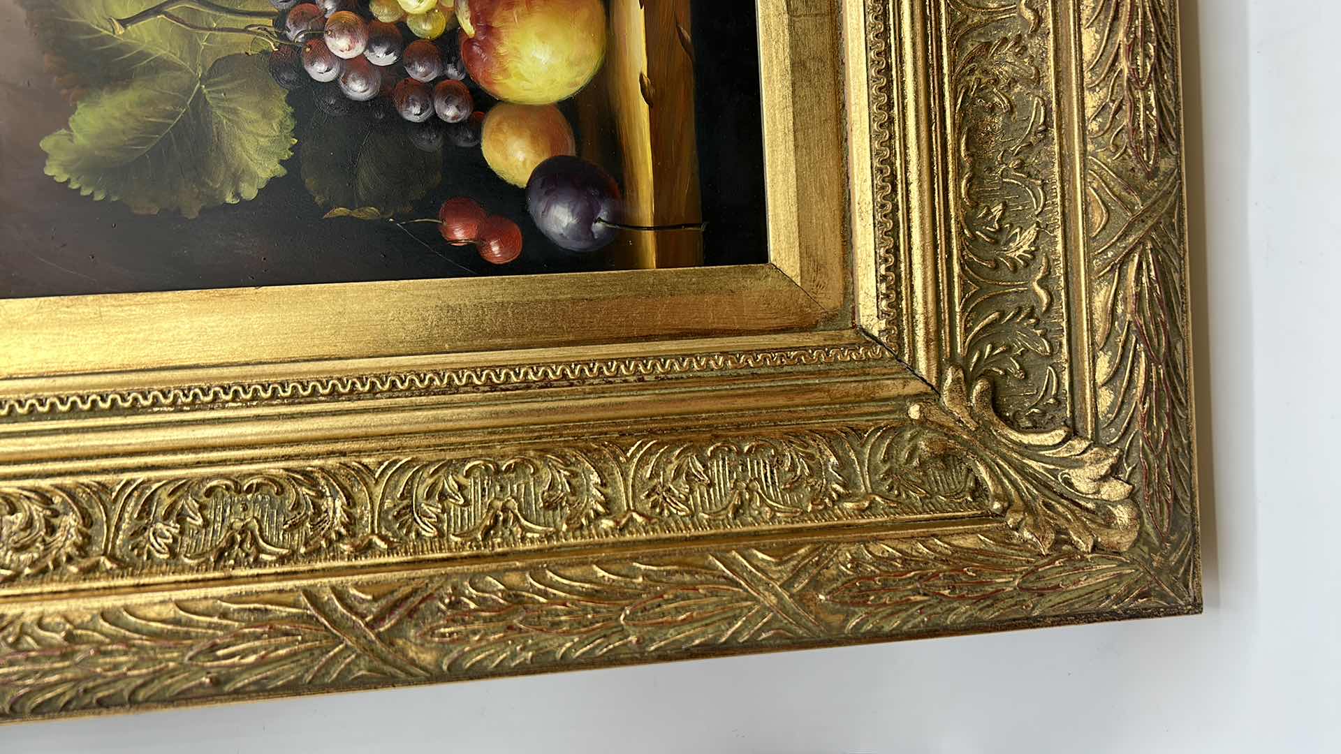 Photo 1 of ORNATE GOLD FRAMED ART WORK FRUIT 17” x 19”