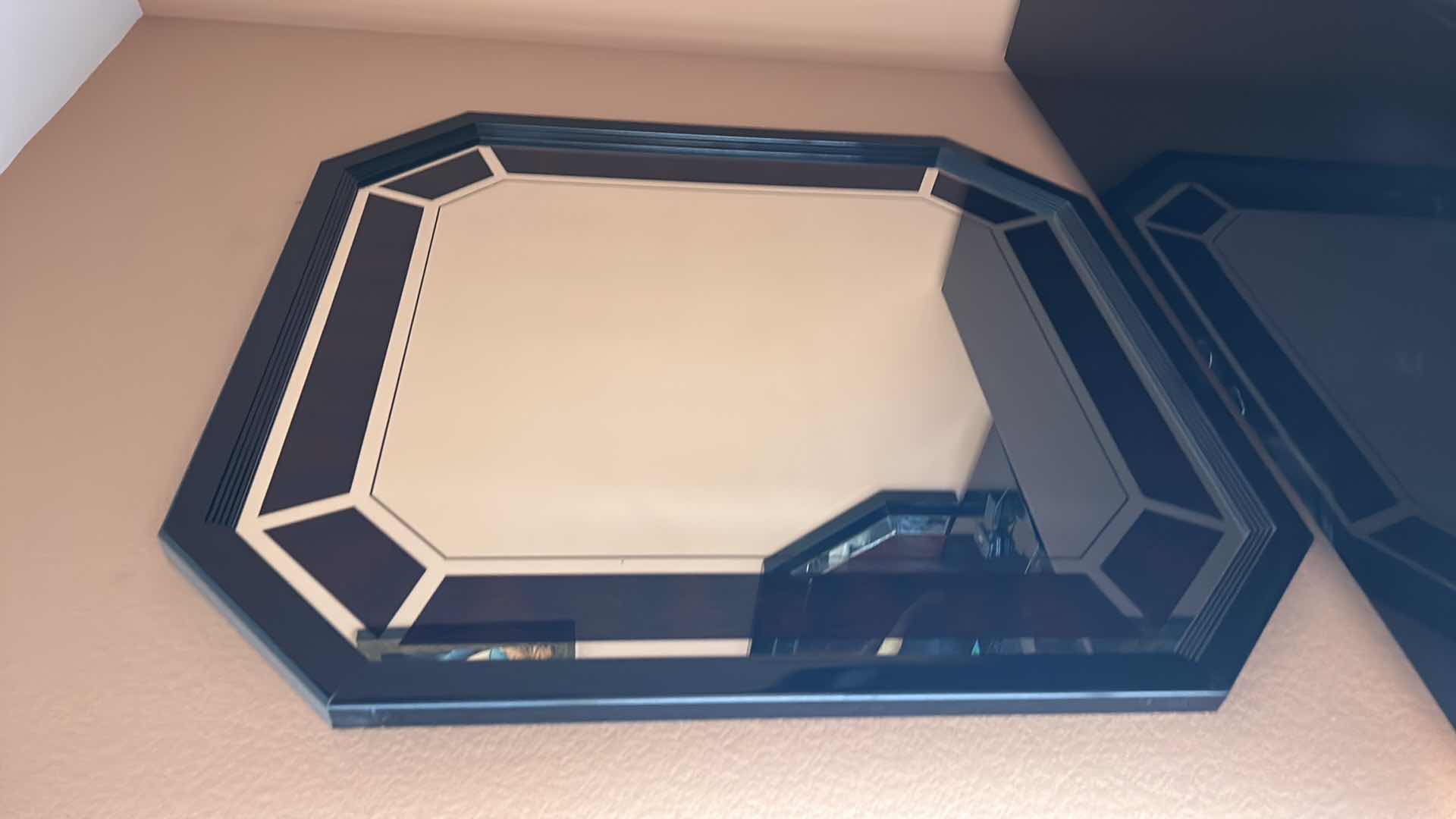 Photo 1 of ITALIAN ART DECO BLACK WOOD LACQUER AND MIRROR 46” x 49”