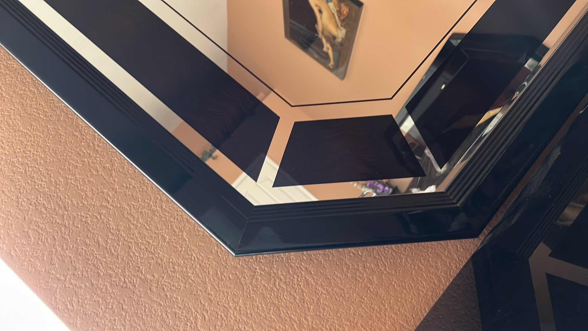 Photo 1 of ITALIAN ART DECO BLACK WOOD LACQUER AND MIRROR 46” x 49”