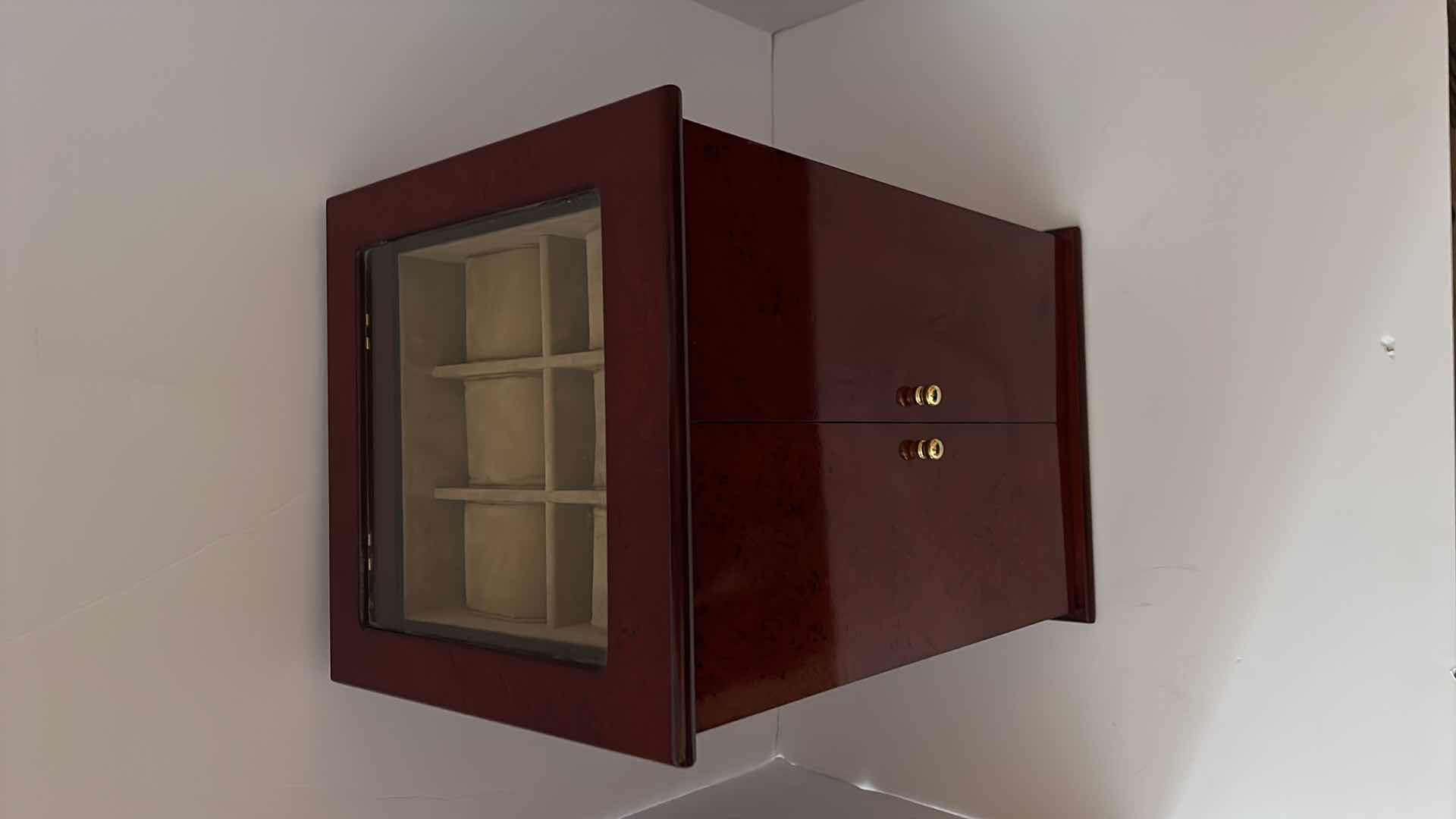 Photo 1 of HIGH END THOMAS PACCONI ELEGANTLY MADE WOOD WATCH AND JEWELRY BOX 11” x 10” x H16”