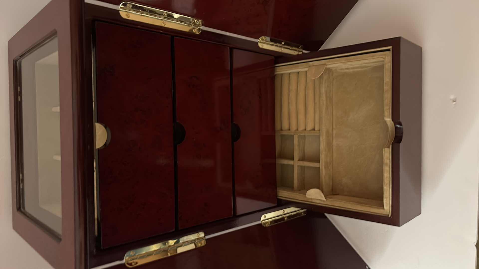 Photo 1 of HIGH END THOMAS PACCONI ELEGANTLY MADE WOOD WATCH AND JEWELRY BOX 11” x 10” x H16”