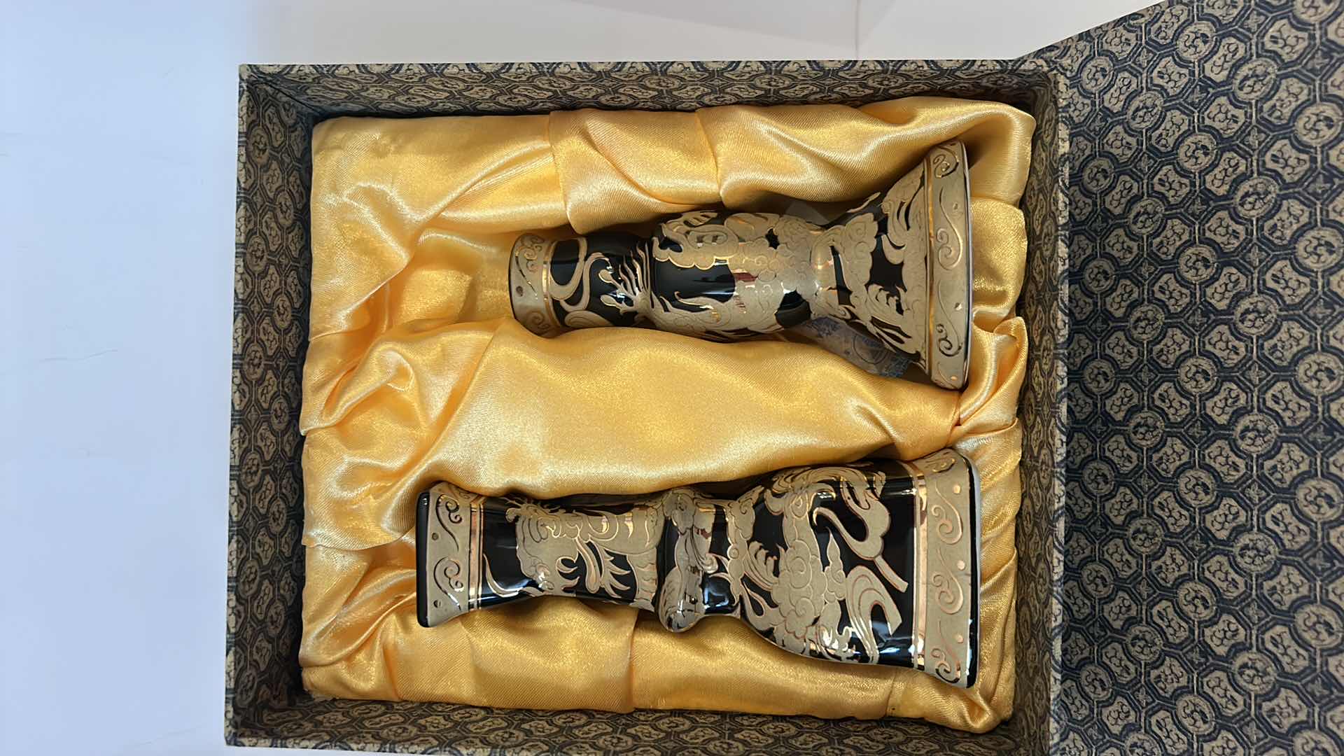 Photo 1 of 2 PIECE ASIAN INSPIRED HOME DECOR, DRAGON DESIGN CANDLEHOLDERS TALLEST H7”