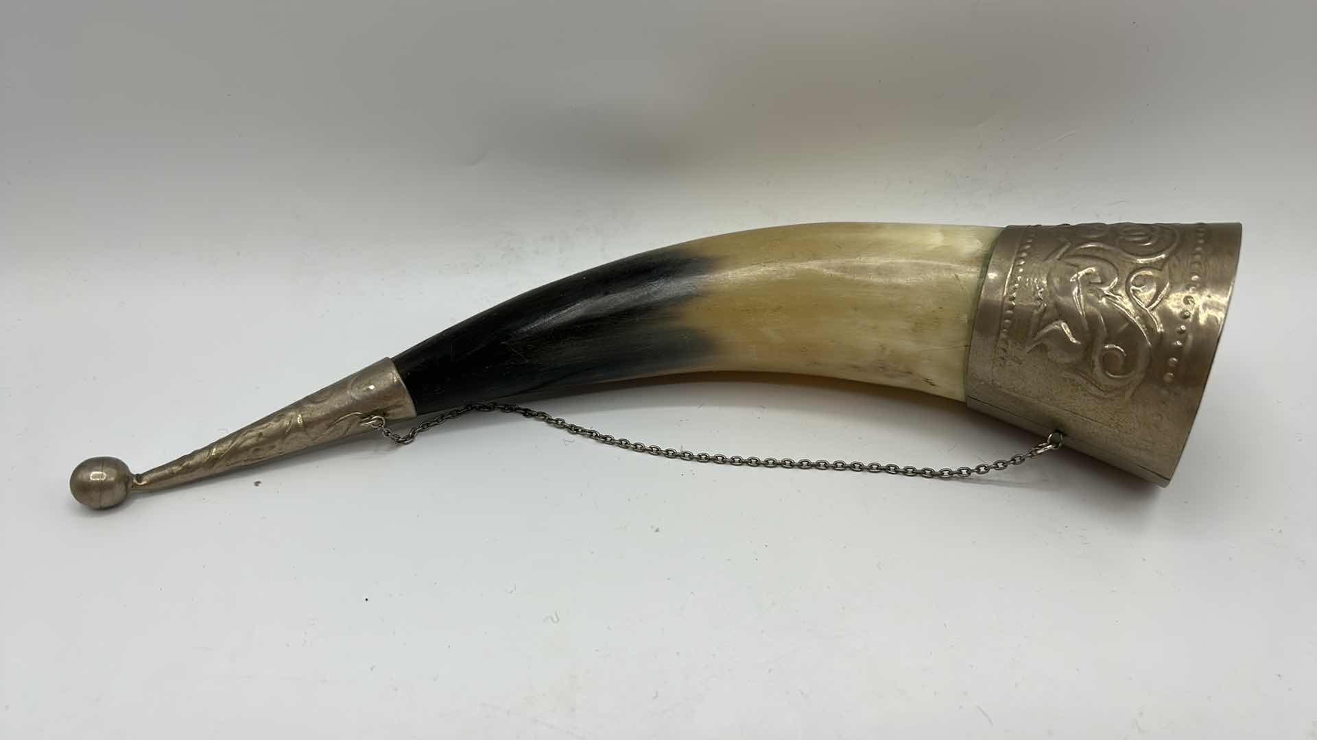 Photo 1 of HORN WITH METAL ACCENTS, LENGTH 11.5”