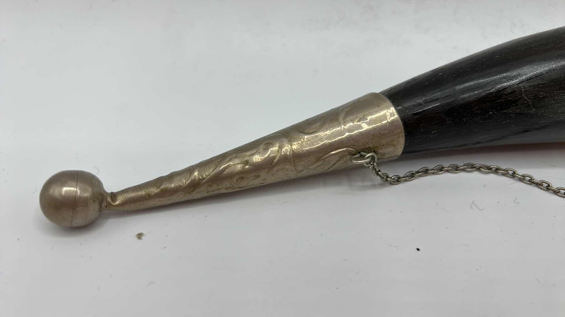Photo 1 of HORN WITH METAL ACCENTS, LENGTH 11.5”