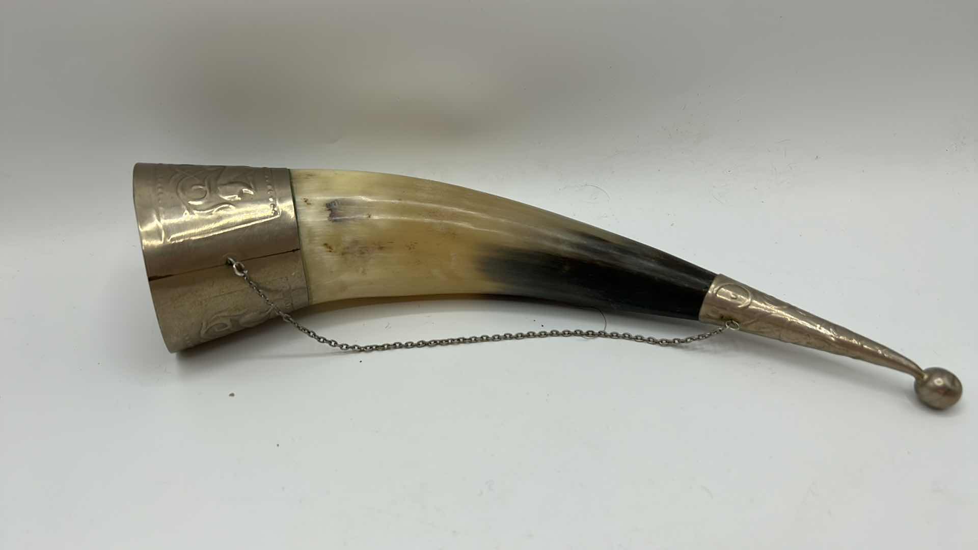 Photo 1 of HORN WITH METAL ACCENTS, LENGTH 11.5”