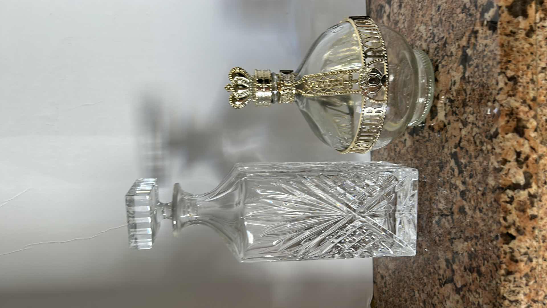 Photo 1 of CRYSTAL DECANTER AND DECORATIVE BOTTLE