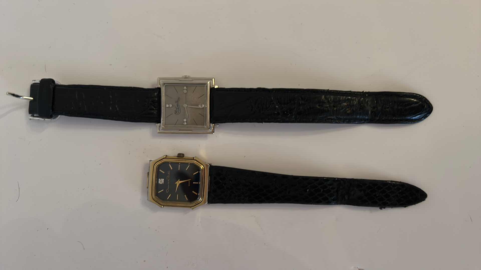 View 7 of TWO HIGH END DESIGNER WATCHES, ONE STAMPED 14 K GOLD, BOTH W DIAMONDS, ONE OSCAR DE LA RENTA