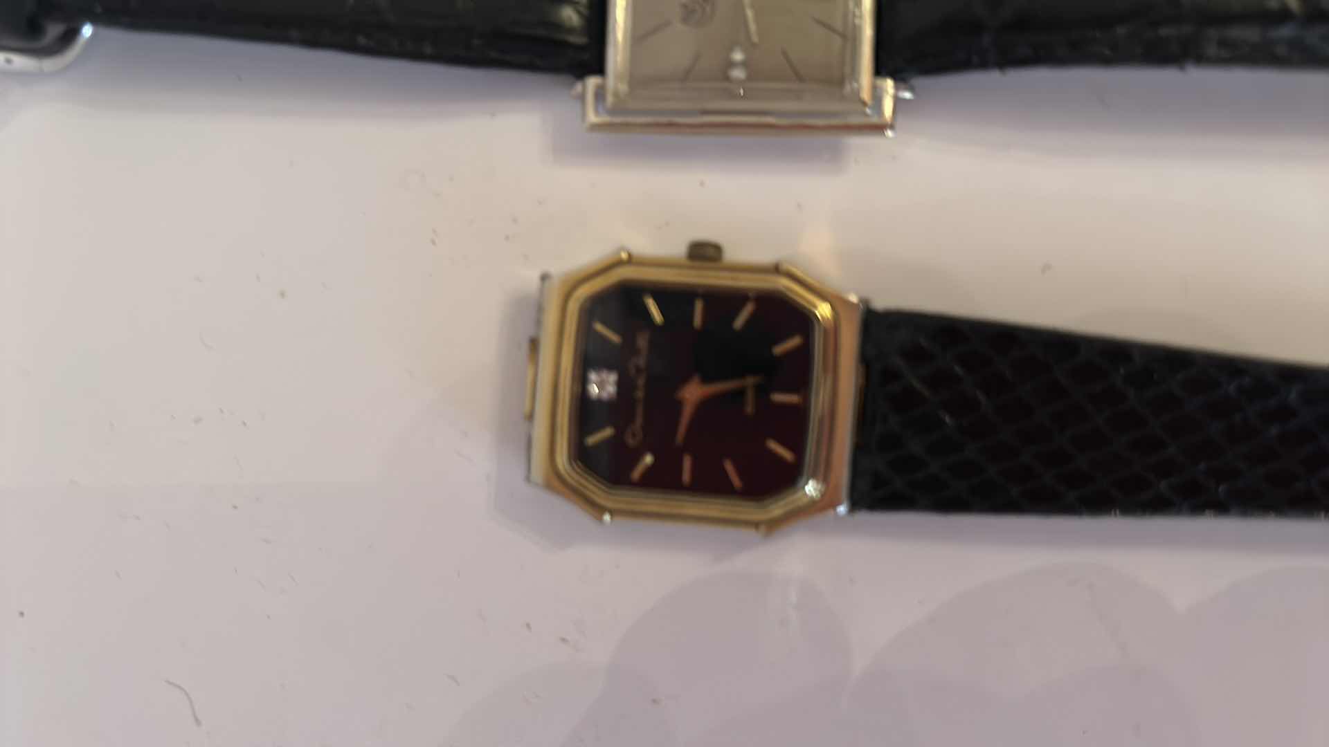 View 8 of TWO HIGH END DESIGNER WATCHES, ONE STAMPED 14 K GOLD, BOTH W DIAMONDS, ONE OSCAR DE LA RENTA
