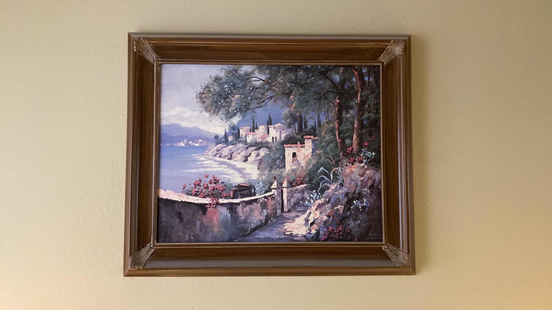 Photo 1 of WOOD FRAMED ARTWORK, SEASCAPE SIGNED 39” X 32”